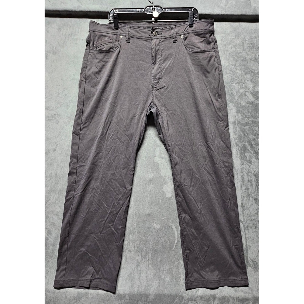 Prana Breathe Mens Slim Fit Pants 40x30 Charcoal Grey Performance‎ Hiking Travel